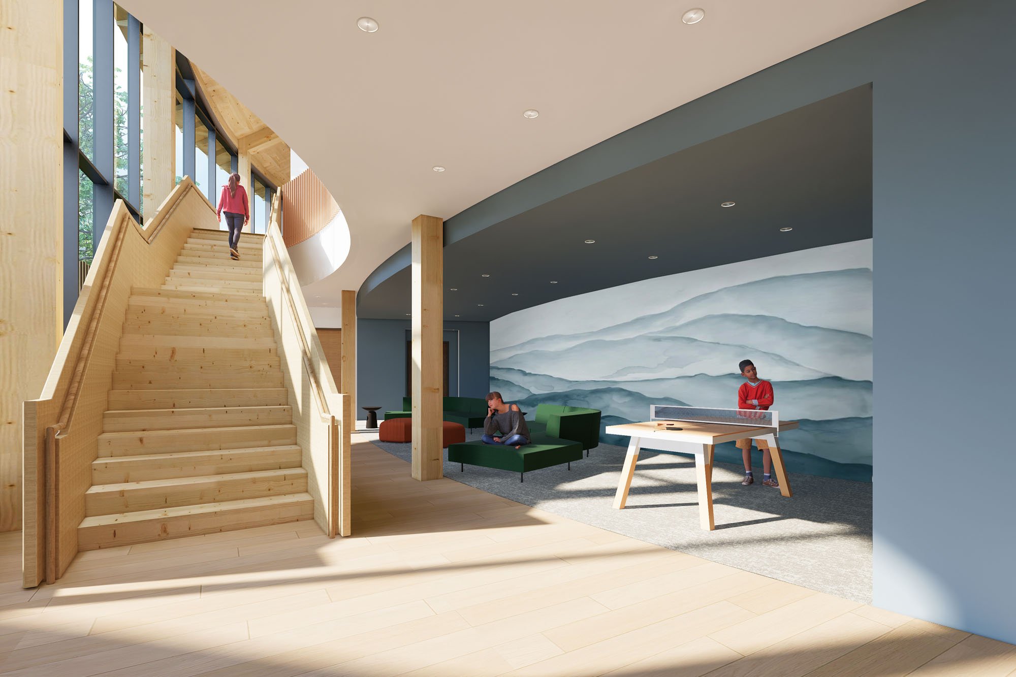 a rendering of a play space in a hospital
