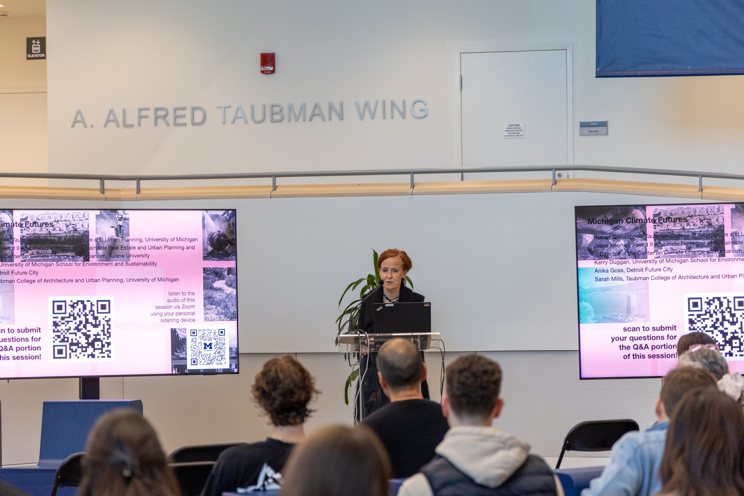 antje steinmuller speaking at a symposium