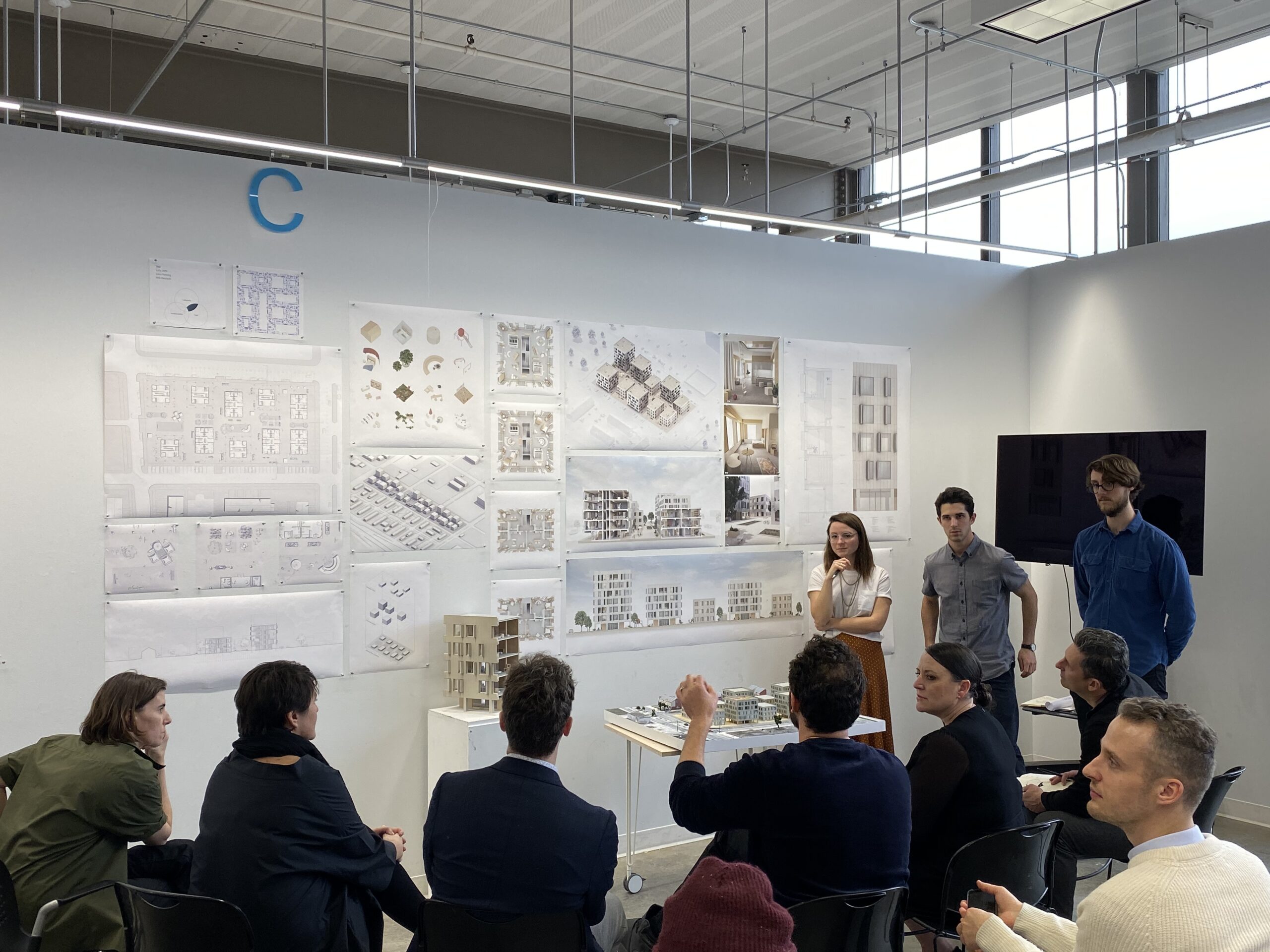 image of architecture students during a review