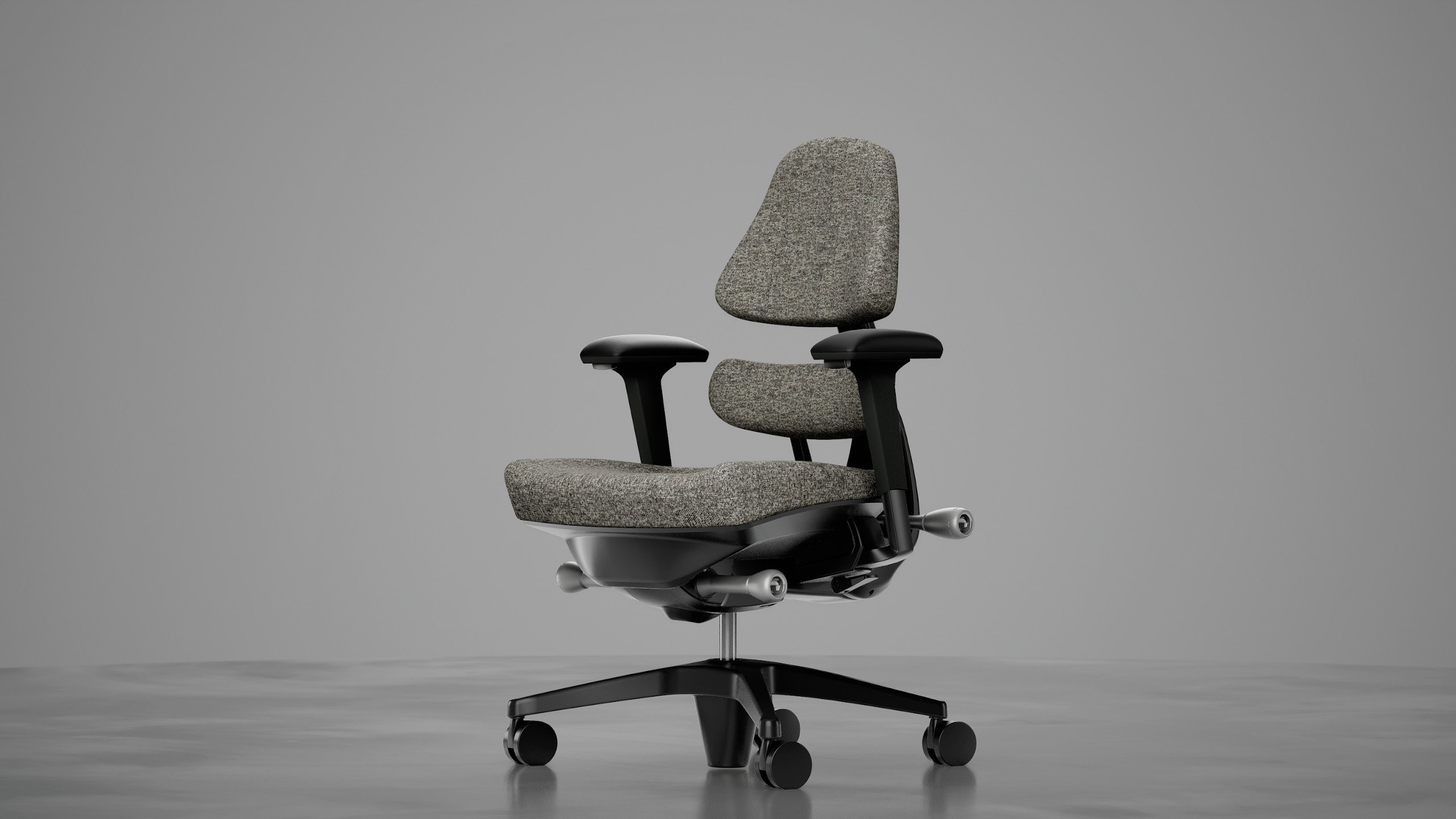 The Anthros chair in grey upholstery