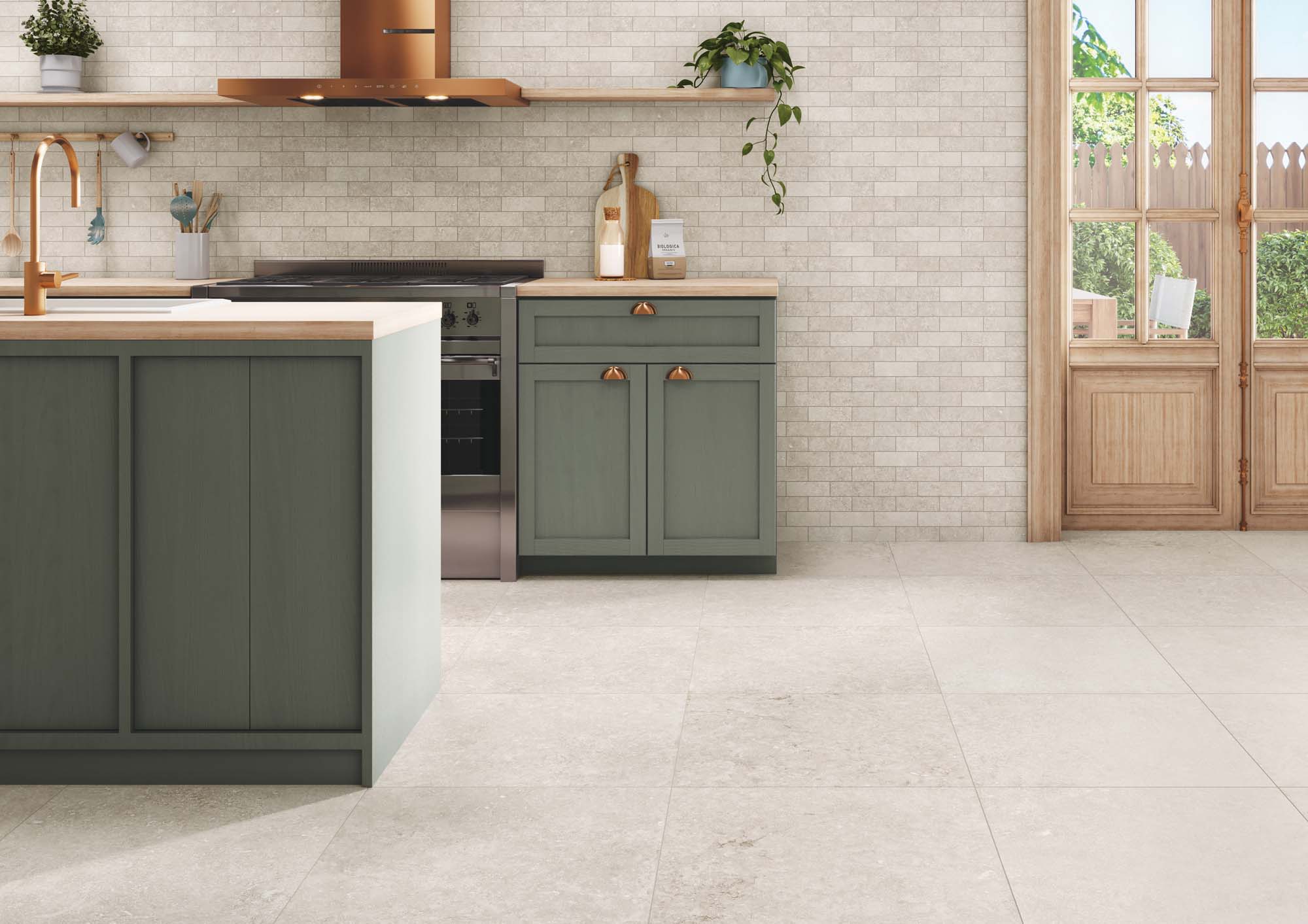 Tiles on a kitchen floor, product released at KBIS 2024