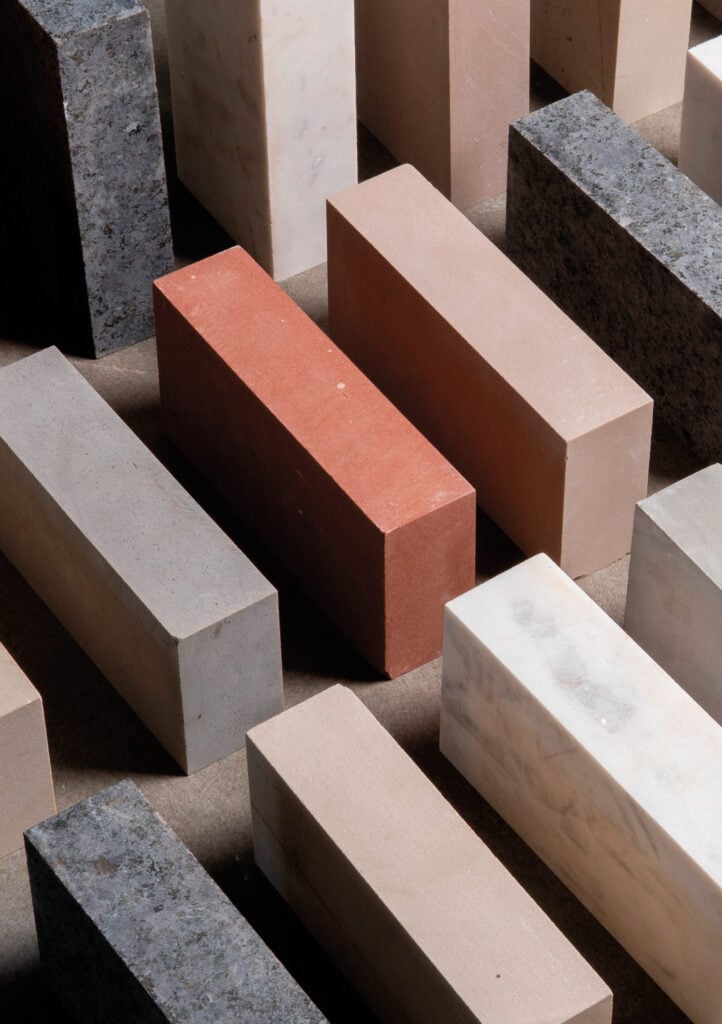 image of a series of bricks standing on their sides