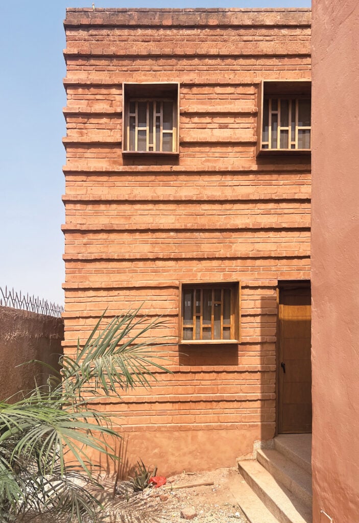 image of a building made of compressed earth bricks
